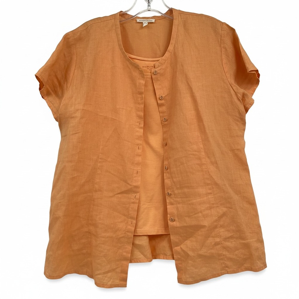 Eileen Fisher Orange Blouse Tank & Button-Down Set | Womens M